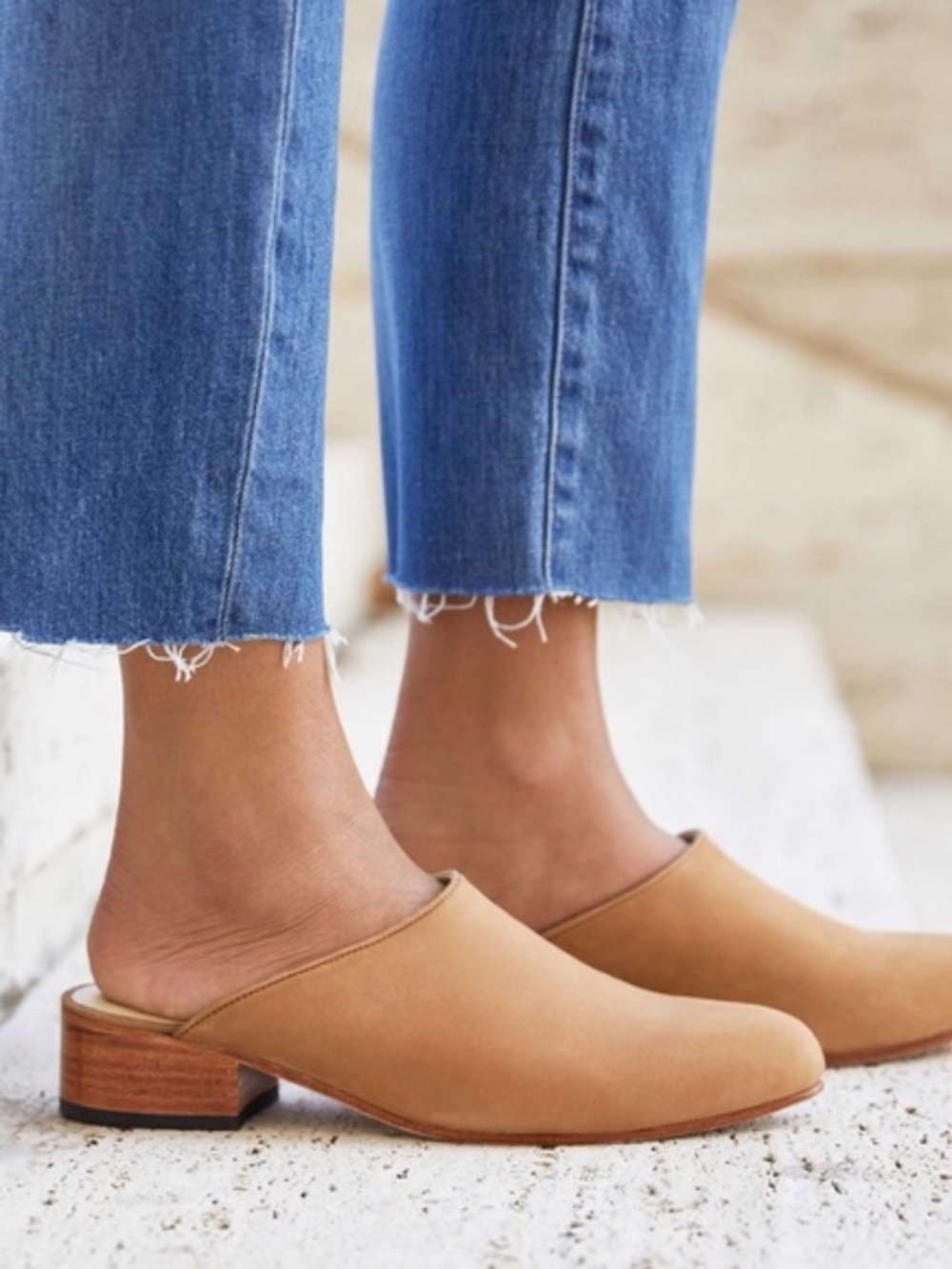 Nisolo Mariella Mules Size 7 Sand (Light Brown)